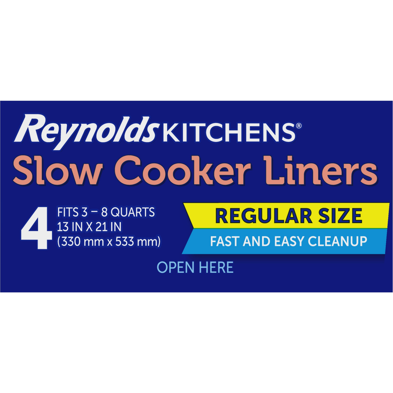slide 8 of 8, Reynolds Kitchens Regular Size Slow Cooker Liners 4 Each, 4 ct
