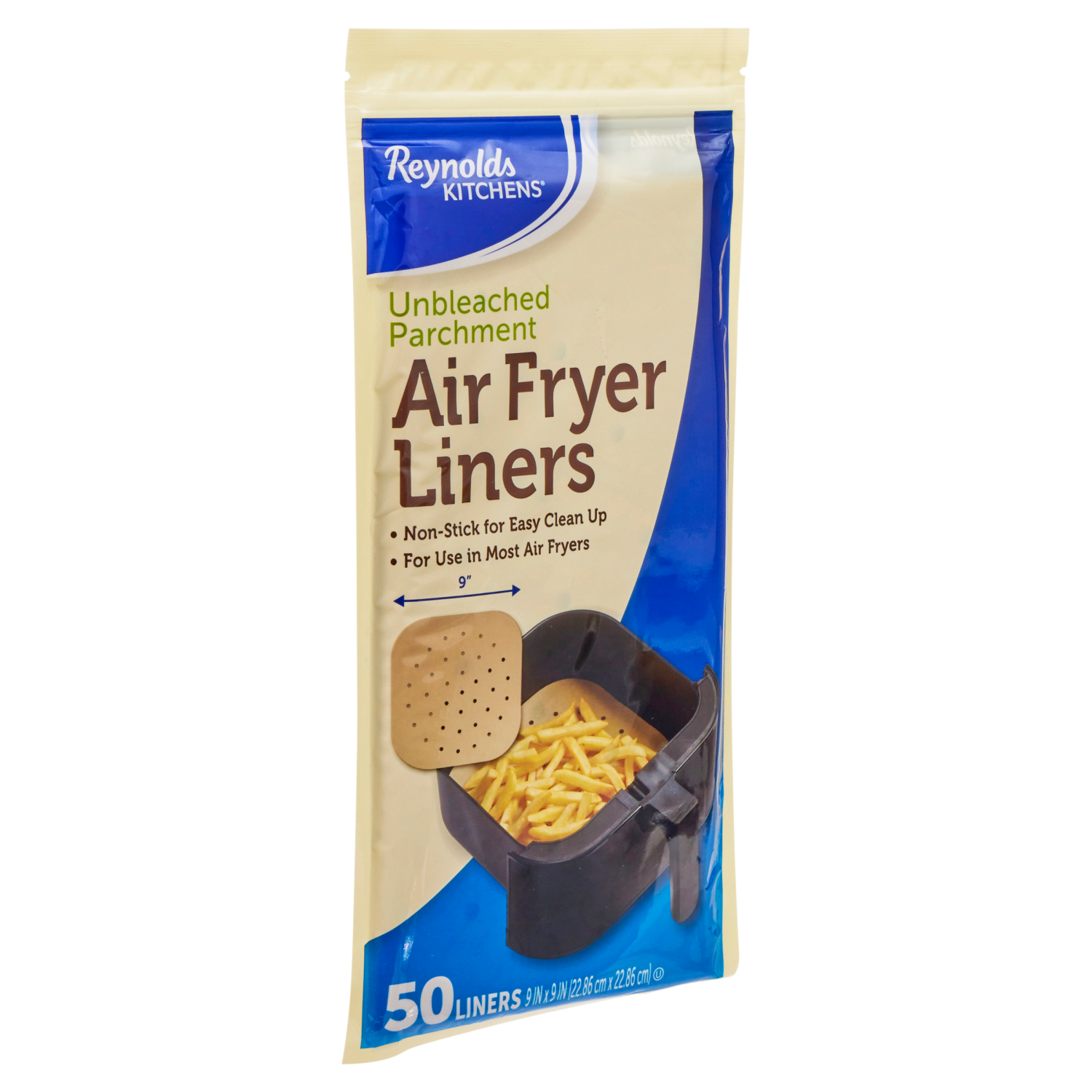 slide 7 of 8, Reynolds Kitchens Unbleached Parchment Air Fryer Liners 50CT/20PK, 50 ct