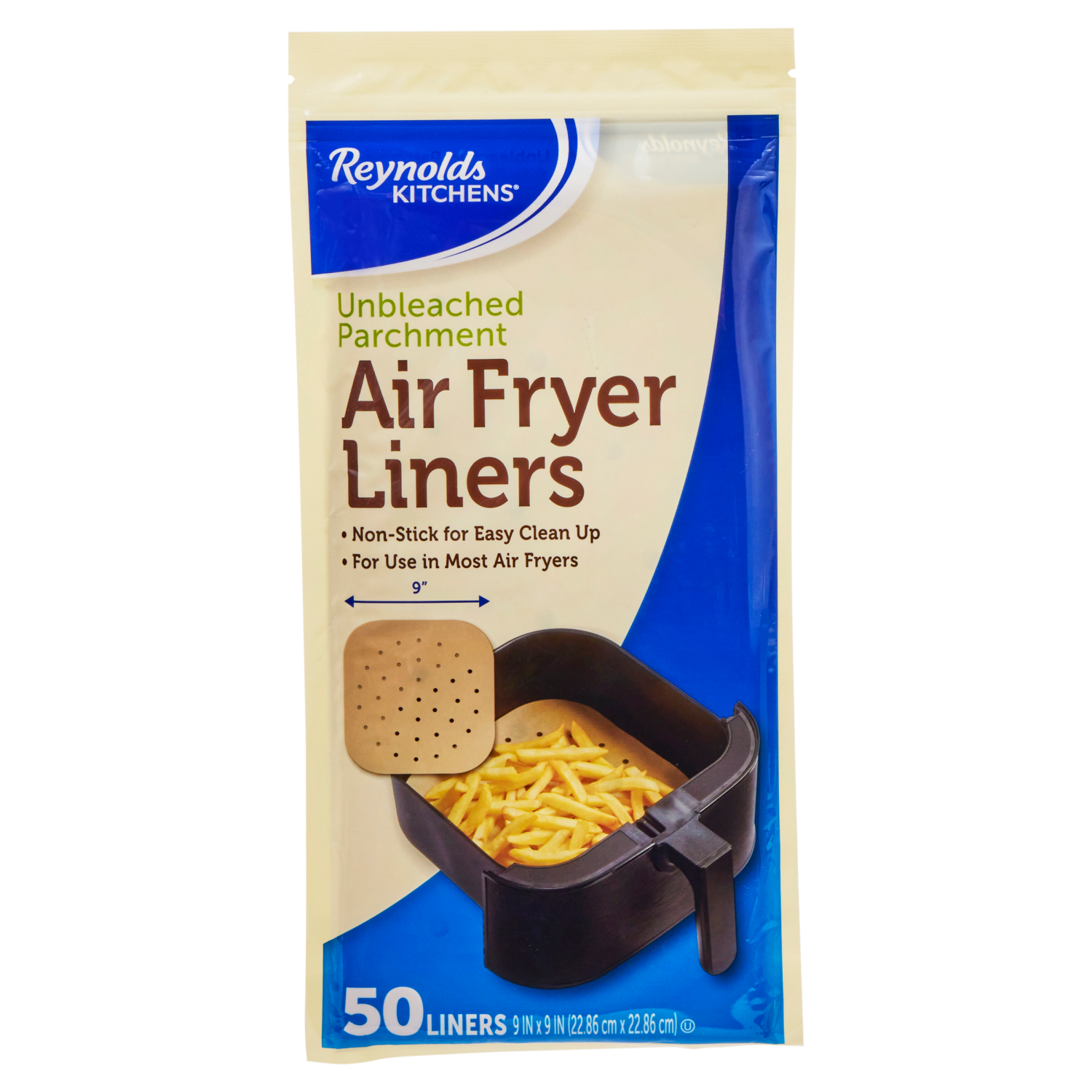 slide 1 of 8, Reynolds Kitchens Unbleached Parchment Air Fryer Liners 50CT/20PK, 50 ct