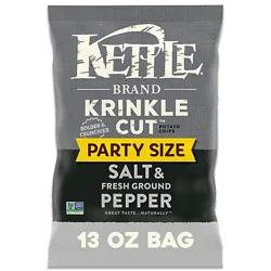 Kettle Brand Krinkle Cut Salt & Fresh Ground Pepper Kettle Potato Chips - 13 Oz