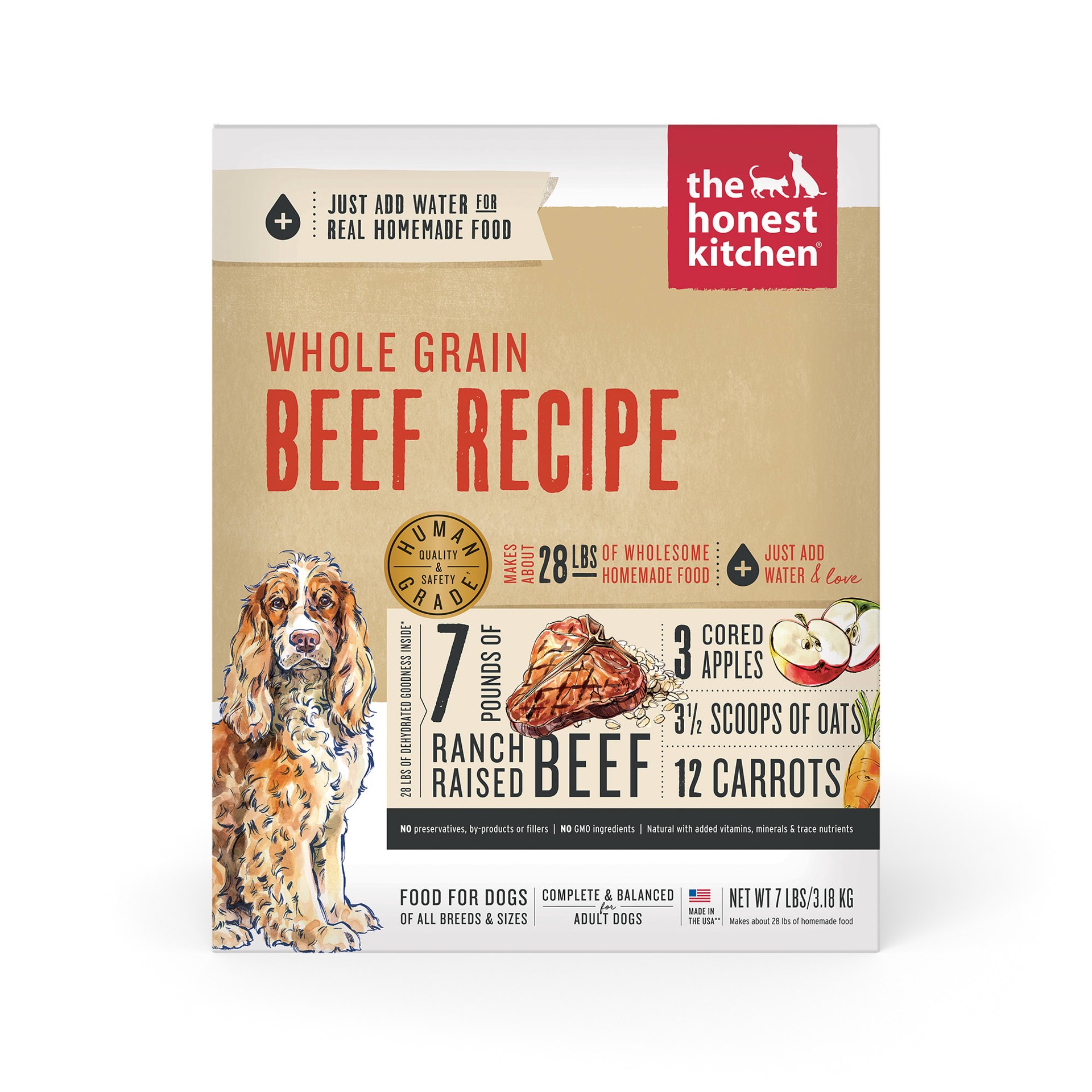 slide 1 of 9, The Honest Kitchen Dehydrated Wholemade™ Whole Grain Beef & Oat Dog Food, 7 lb Box, 7 lb