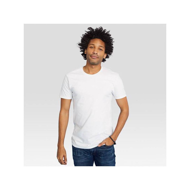 slide 2 of 5, Hanes Men's Crewneck T-Shirt with Fresh IQ 5pk - White XXL, 5 ct