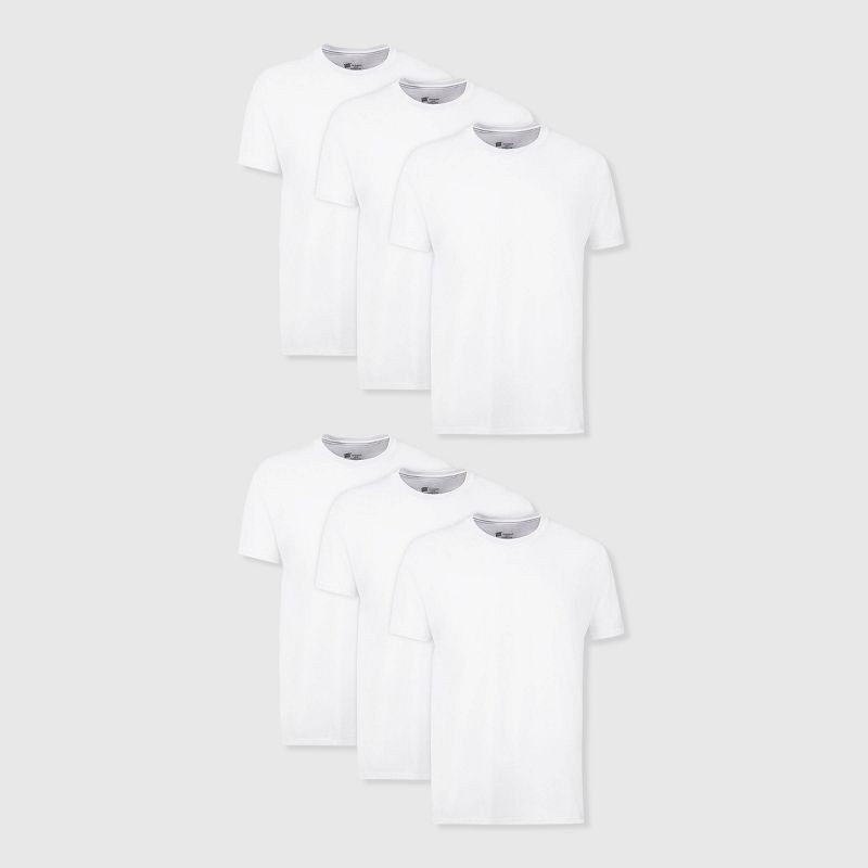slide 1 of 5, Hanes Men's Crewneck T-Shirt with Fresh IQ 5pk - White XXL, 5 ct