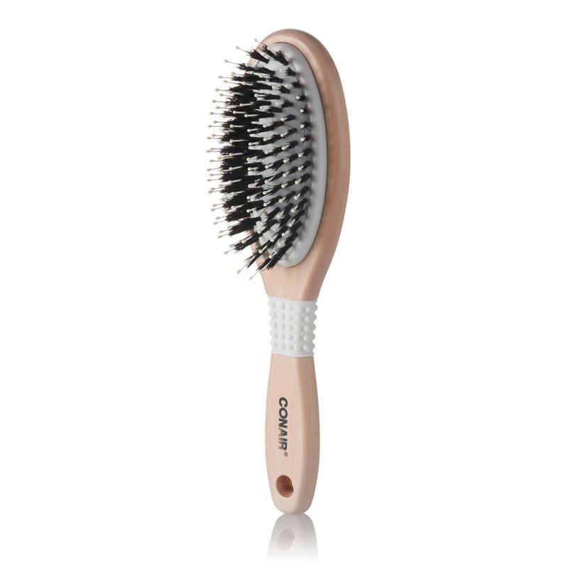slide 2 of 7, Conair Ceramic Wood Nylon & Boar Bristle Cushion Hair Brush - All Hair, 1 ct