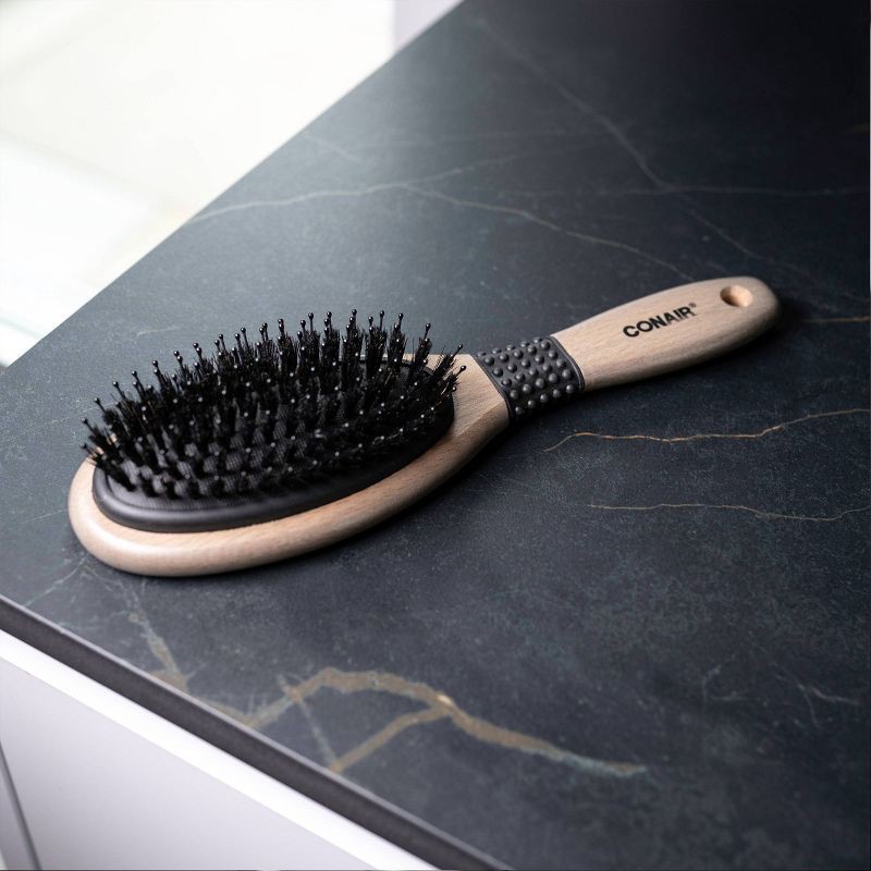 slide 4 of 4, Conair Ceramic Wood Nylon & Boar Bristle Cushion Hair Brush - All Hair, 1 ct