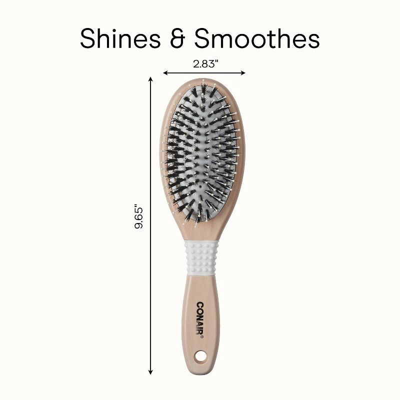slide 7 of 7, Conair Ceramic Wood Nylon & Boar Bristle Cushion Hair Brush - All Hair, 1 ct