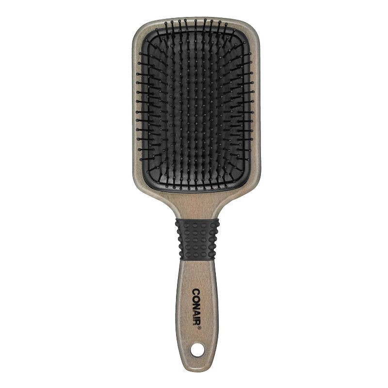 slide 2 of 4, Conair Ceramic Wood Nylon Bristle Cushion Paddle Hair Brush - All Hair, 1 ct