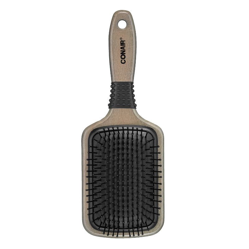 slide 3 of 4, Conair Ceramic Wood Nylon Bristle Cushion Paddle Hair Brush - All Hair, 1 ct