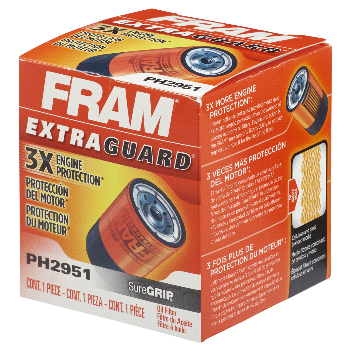 slide 5 of 8, Fram Extra Guard Oil Filter PH16, 1 ct