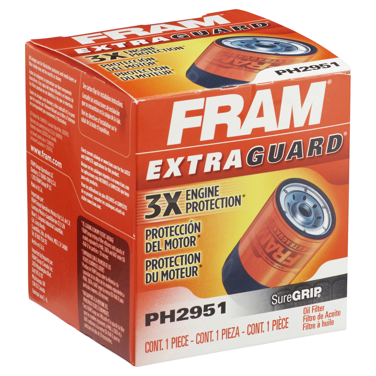 slide 2 of 8, Fram Extra Guard Oil Filter PH16, 1 ct