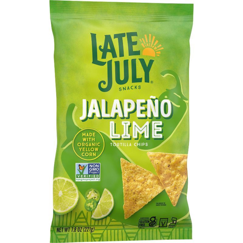 slide 6 of 6, Late July Snacks Jalapeno Lime Tortilla Chips, 7.8 OZ Bag, 1 ct
