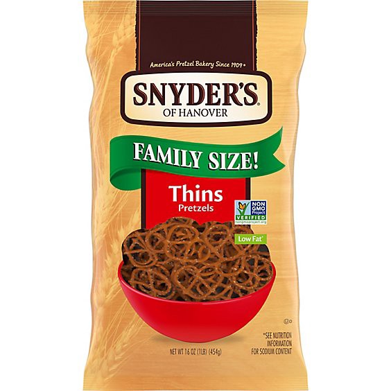 slide 1 of 4, Snyder's Of Hanover Thins Pretzels - 16 Oz, 16 oz