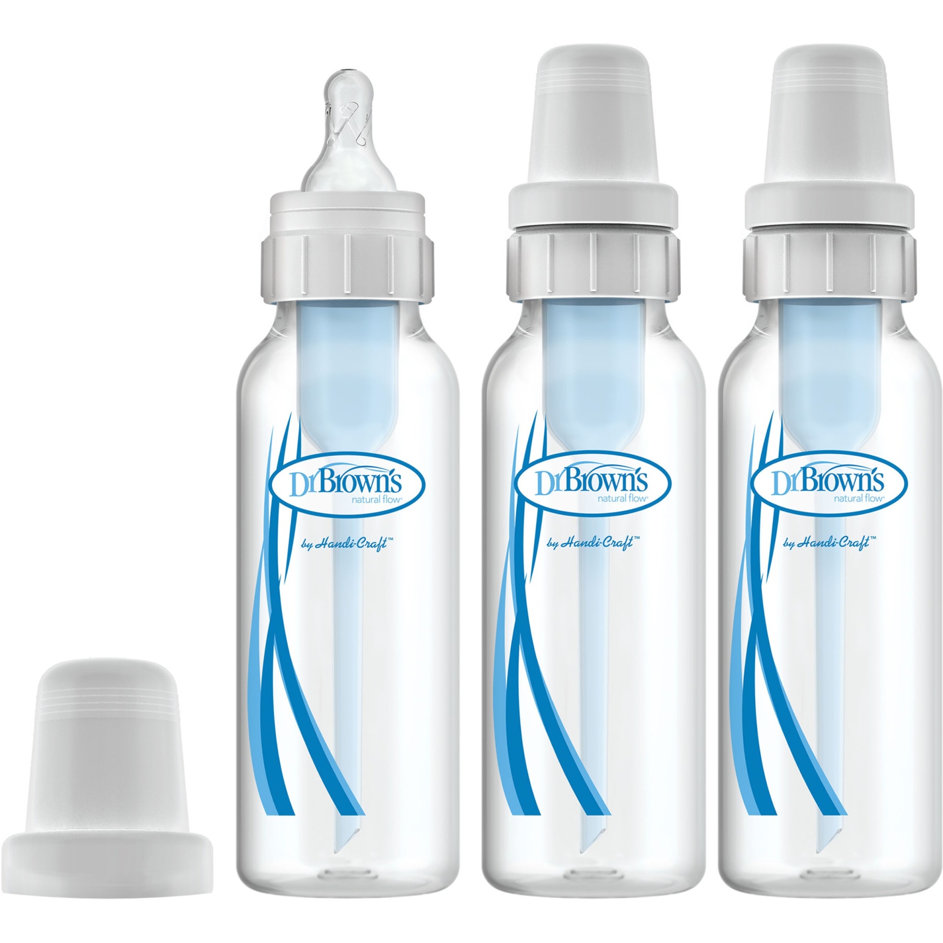 slide 1 of 7, Dr. Brown's Natural Flow Anti-Colic Baby Bottle - Blue - 8oz/3pk, 3 ct; 8 oz