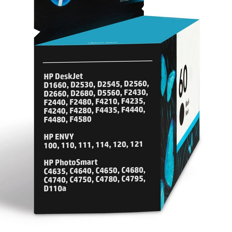 slide 2 of 5, HP Inc. HP 60 Single Ink Cartridge - Black (CC640WN#140), 1 ct