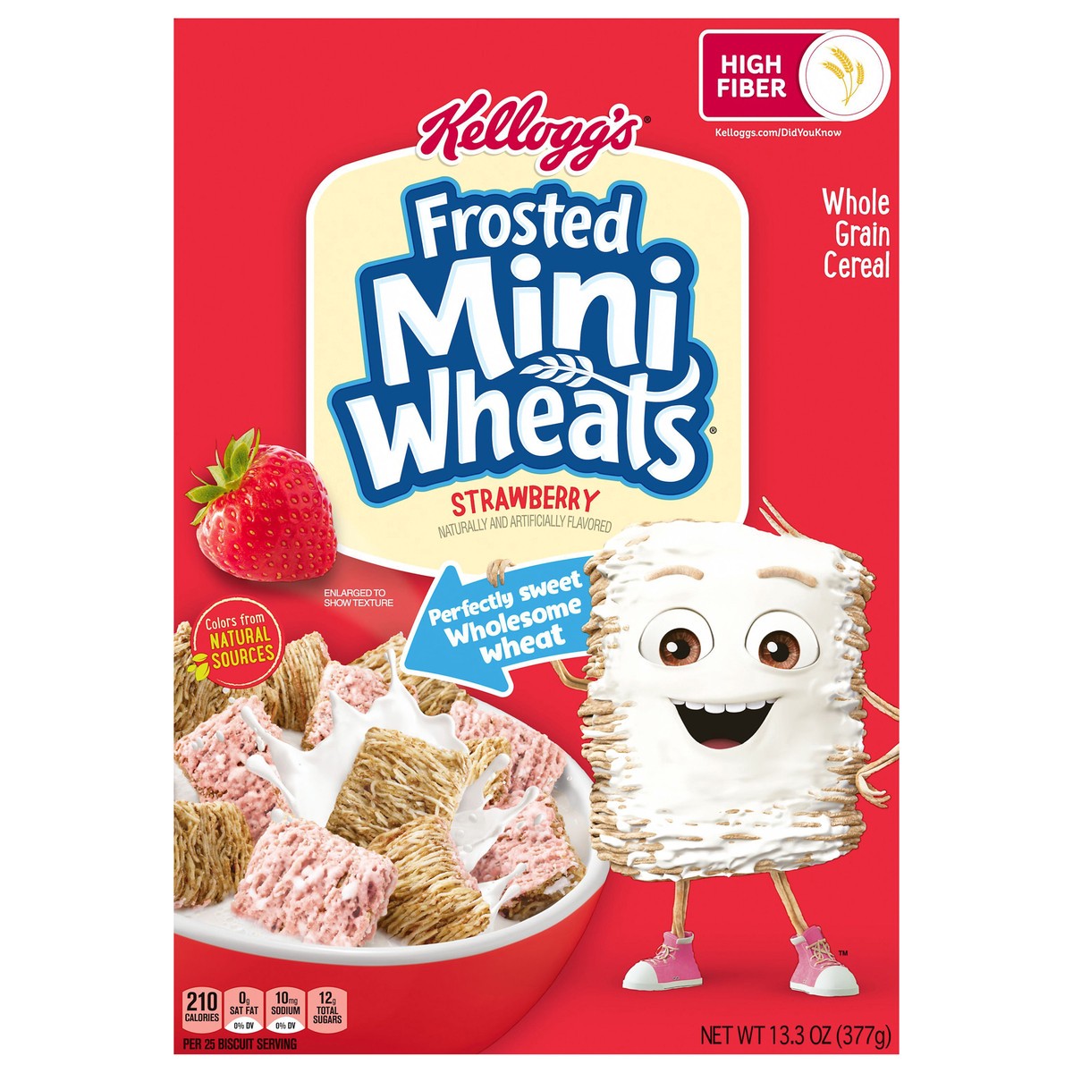 slide 1 of 5, Frosted Mini-Wheats Kellogg's Frosted Mini-Wheats Breakfast Cereal Strawberry, 13.3 oz, 13.3 oz
