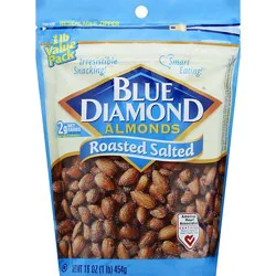 Blue Diamond Almonds Roasted Salted - 16 Oz