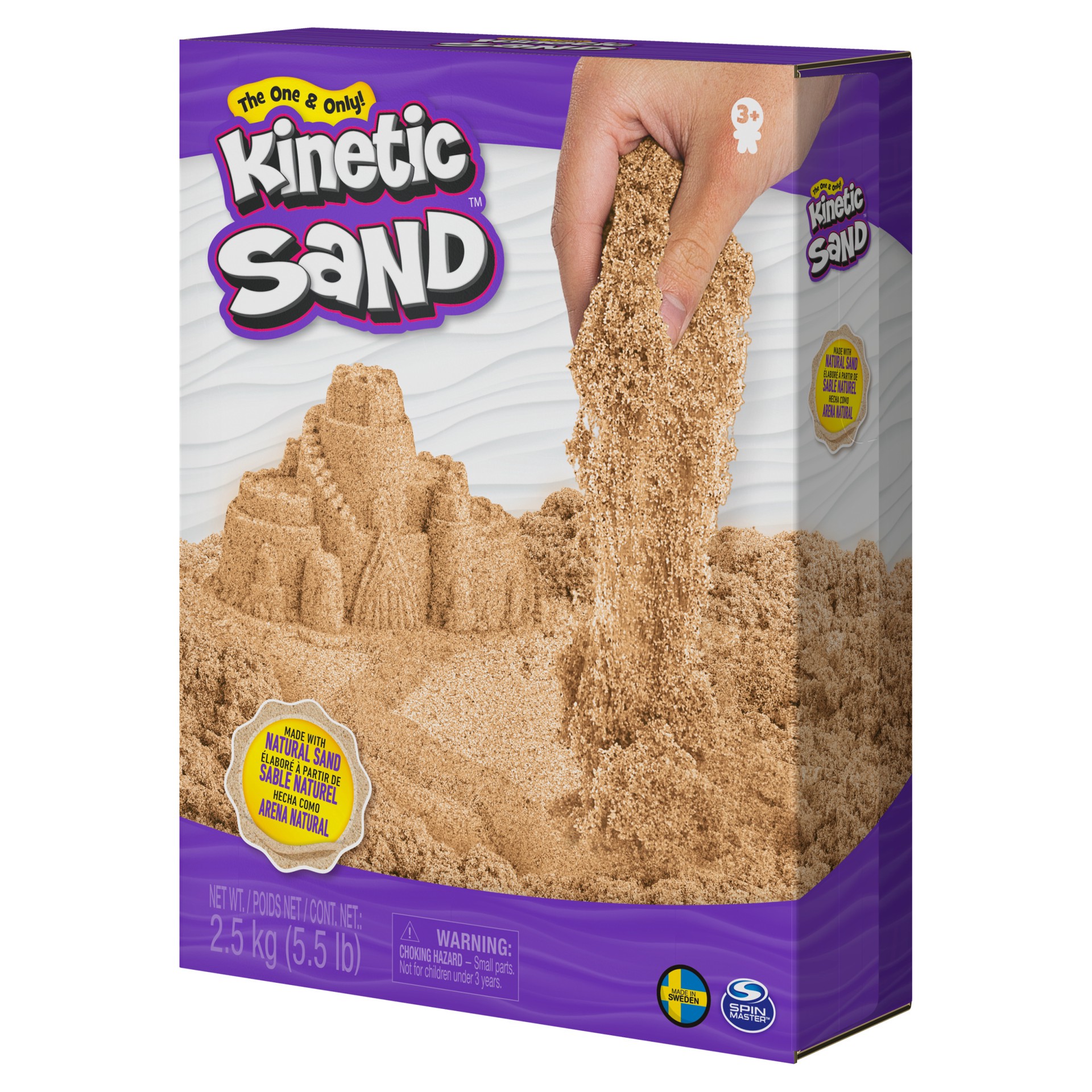 slide 4 of 5, Kinetic Sand, 2.5kg (5.5lb) of All-Natural Brown Sensory Toys Play Sand for Mixing, Molding & Creating, 1 cnt