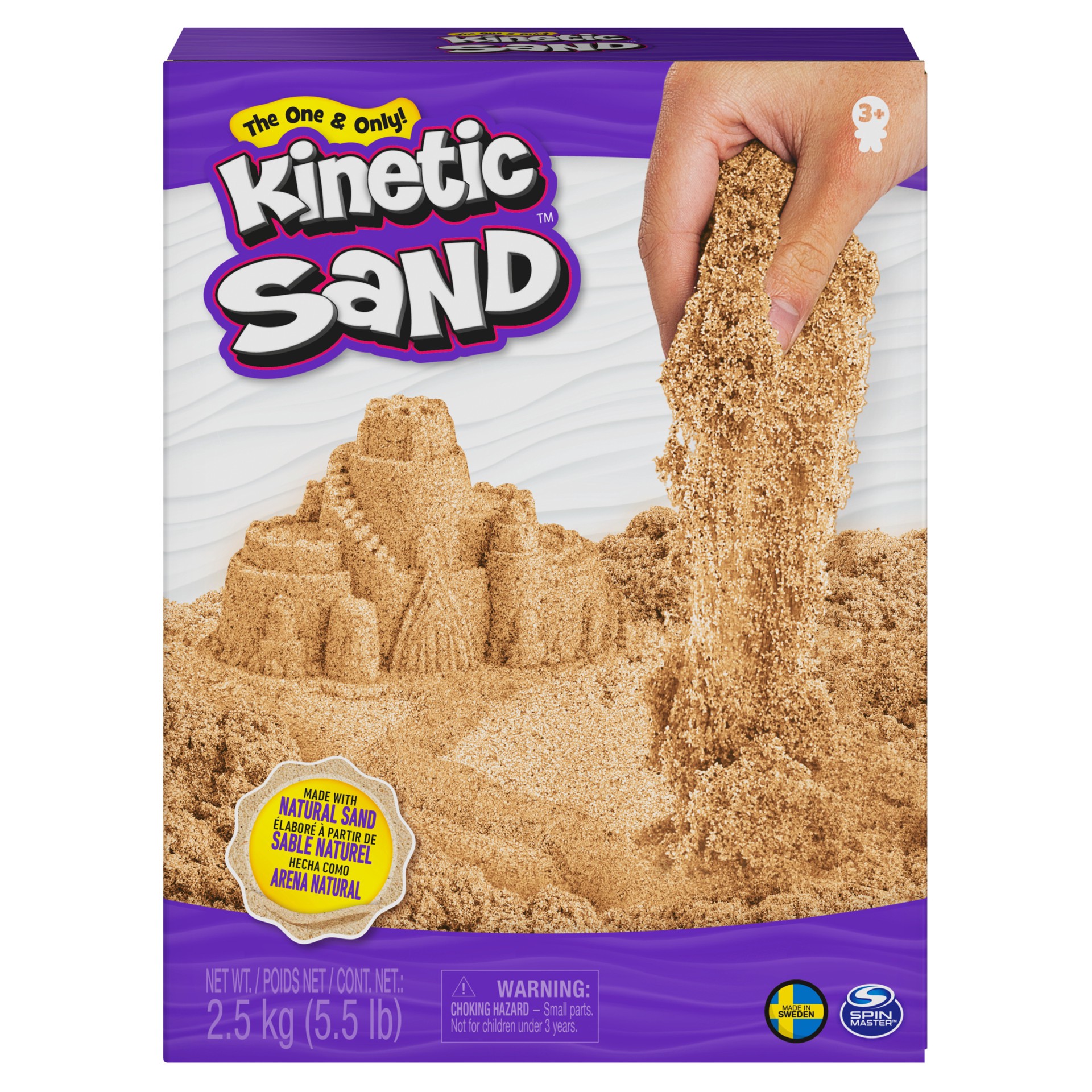 slide 1 of 5, Kinetic Sand, 2.5kg (5.5lb) of All-Natural Brown Sensory Toys Play Sand for Mixing, Molding & Creating, 1 cnt