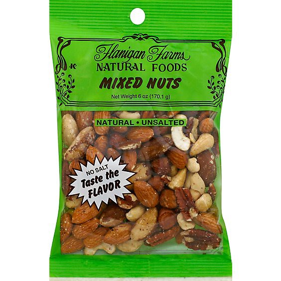 slide 1 of 1, Flanigan Farms Mixed Nuts Natural Unsalted - 6 Oz, 6 oz