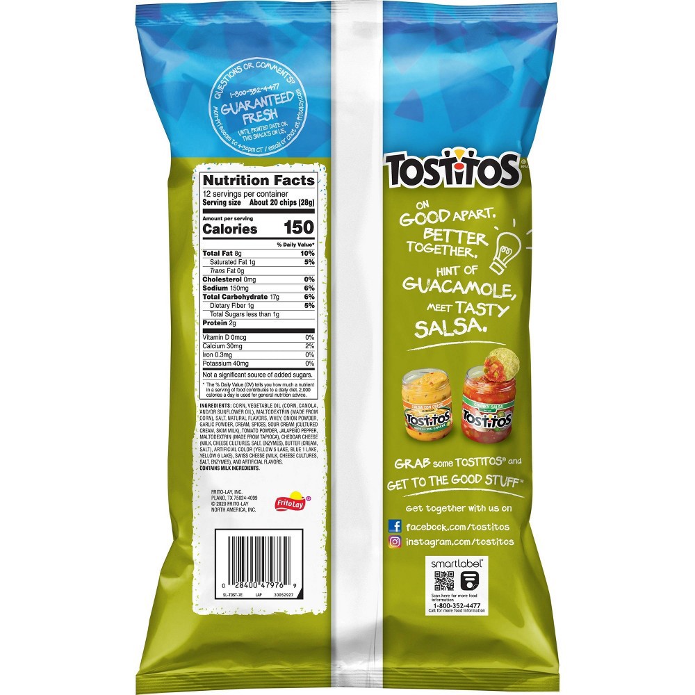 slide 2 of 3, Tostitos Hint Of Guac Bt Sz Rnd, 12 oz