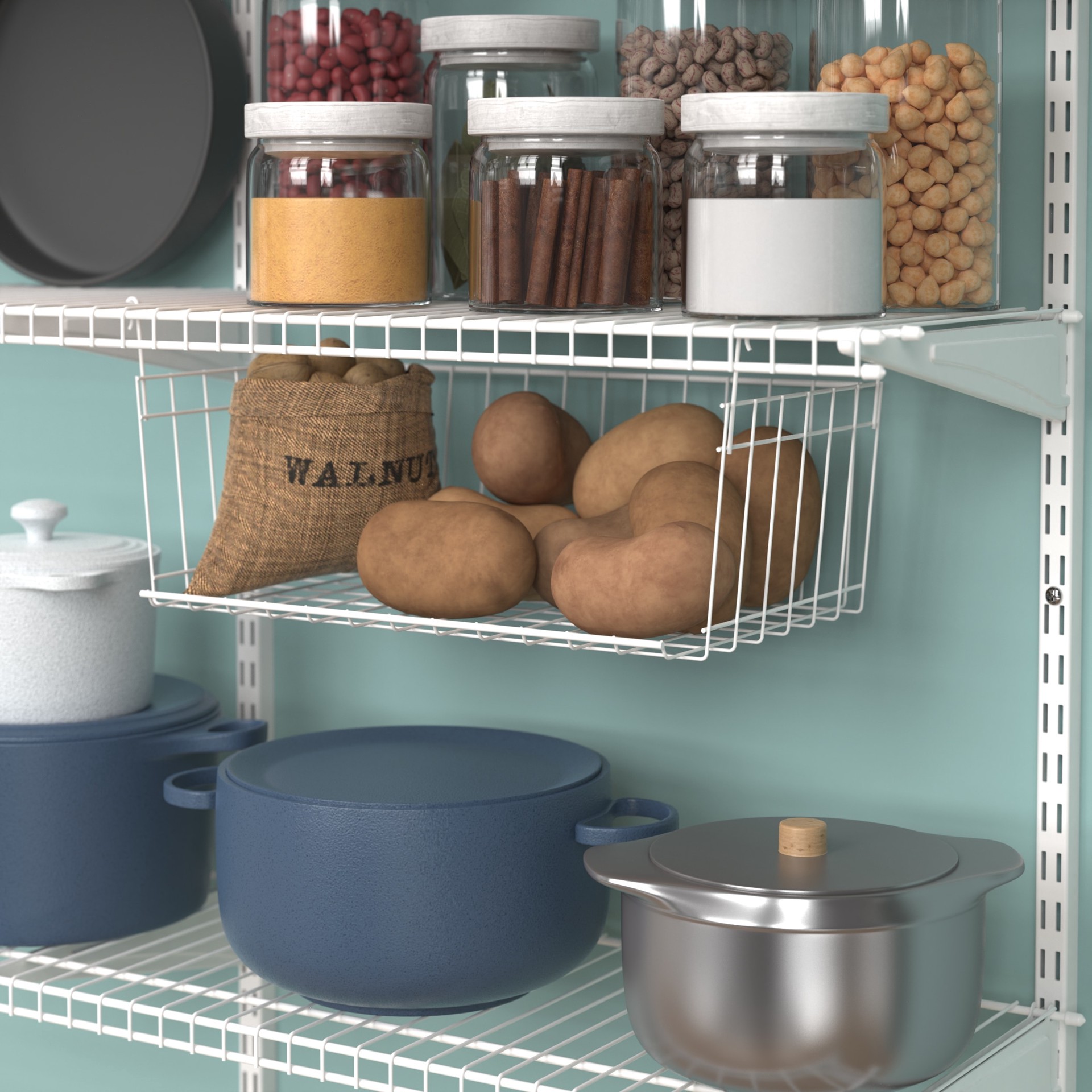 slide 3 of 6, ClosetMaid Hanging 18.4-in x 8.0-in x 10.7-in White Wire Basket, 1 ct