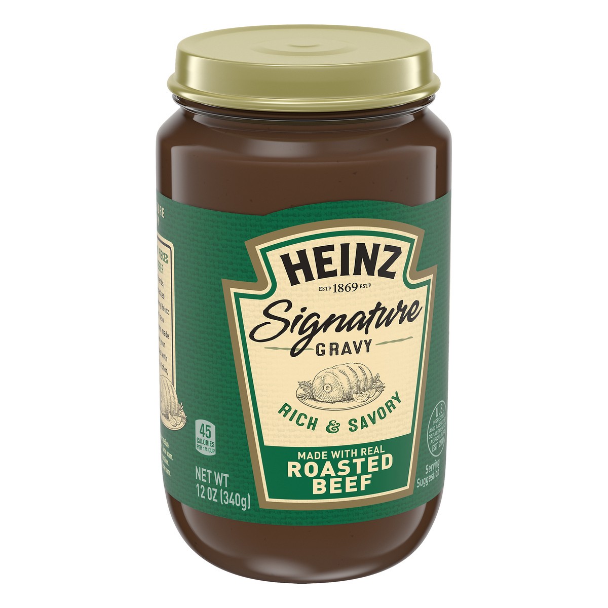 slide 9 of 10, Heinz Signature Rich & Savory Gravy with Real Roasted Beef, 12 oz Jar, 12 oz