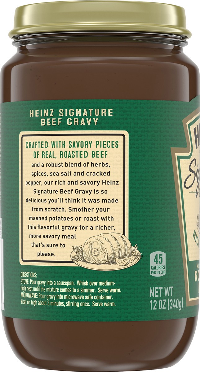 slide 10 of 10, Heinz Signature Rich & Savory Gravy with Real Roasted Beef, 12 oz Jar, 12 oz