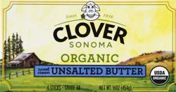Clover Sonoma Organic Unsalted Sweet Cream Butter - 4 Sticks