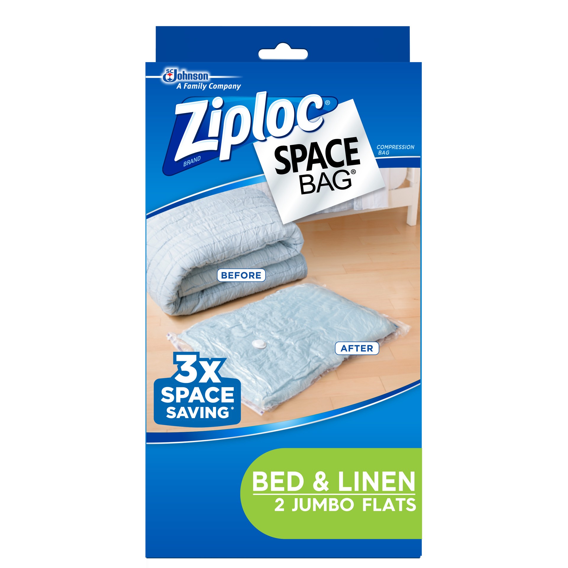 slide 3 of 5, Ziploc Space Bag Jumbo Flats, 2 ct, 2 ct