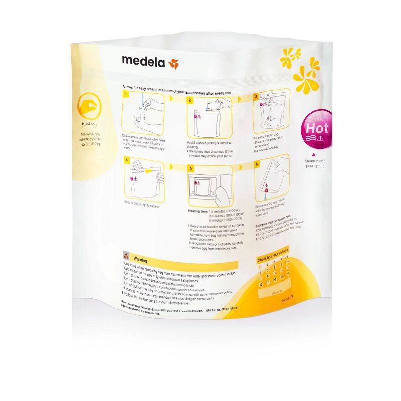 slide 4 of 10, Medela Quick Clean Micro-Steam Sanitizing Bags - 5ct, 5 ct