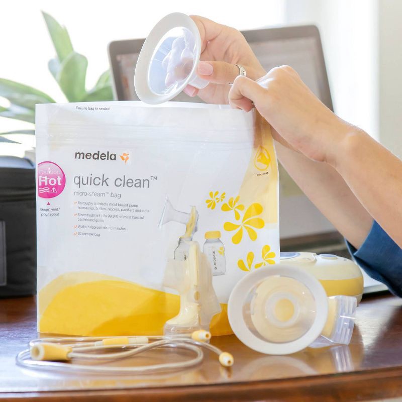 slide 6 of 10, Medela Quick Clean Micro-Steam Sanitizing Bags - 5ct, 5 ct