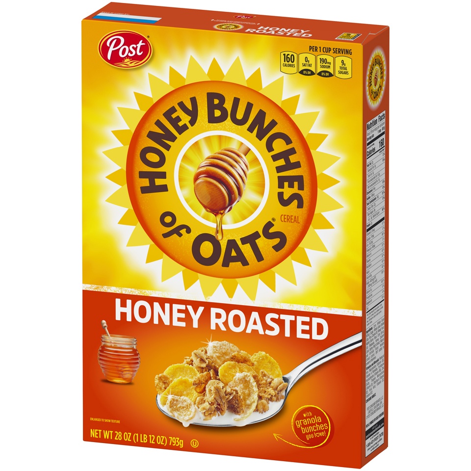 slide 3 of 8, Honey Bunches of Oats Honey Roasted Breakfast Cereal - 28oz - Post, 28 oz