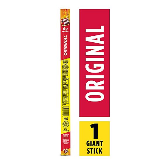 slide 1 of 5, Slim Jim Giant Original Flavor Smoked Meat Stick - 0.97 Oz, 0.97 oz