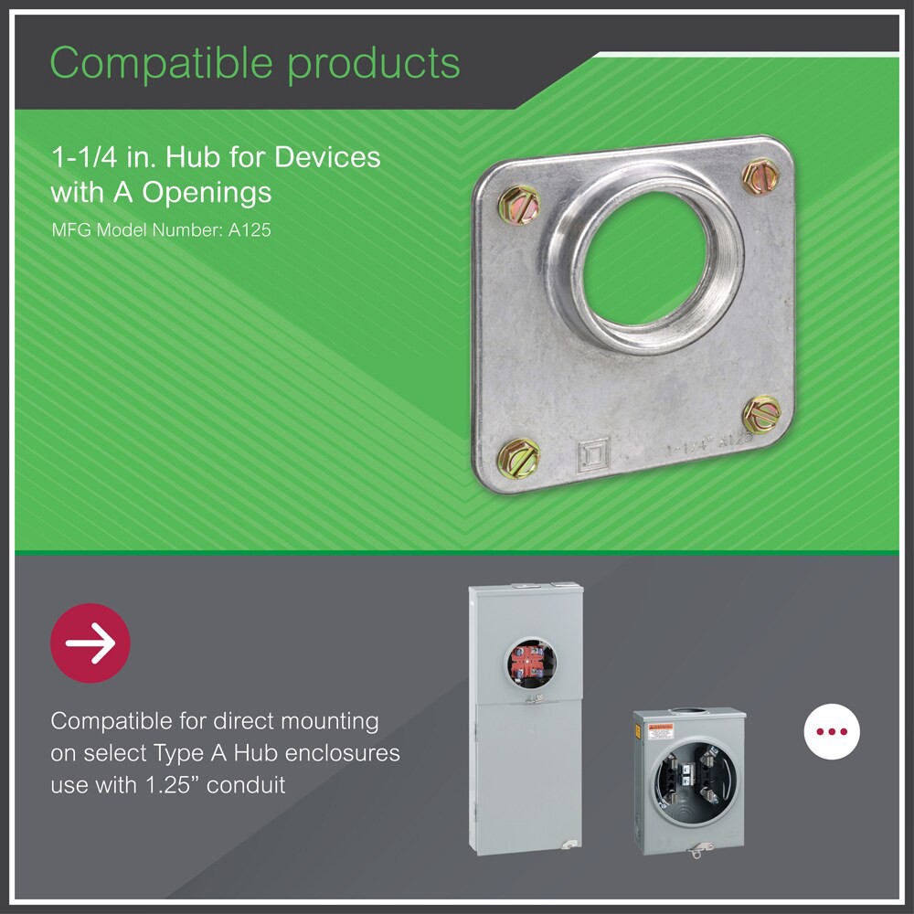 slide 2 of 4, Square D 1.25-in Hub, 1 ct