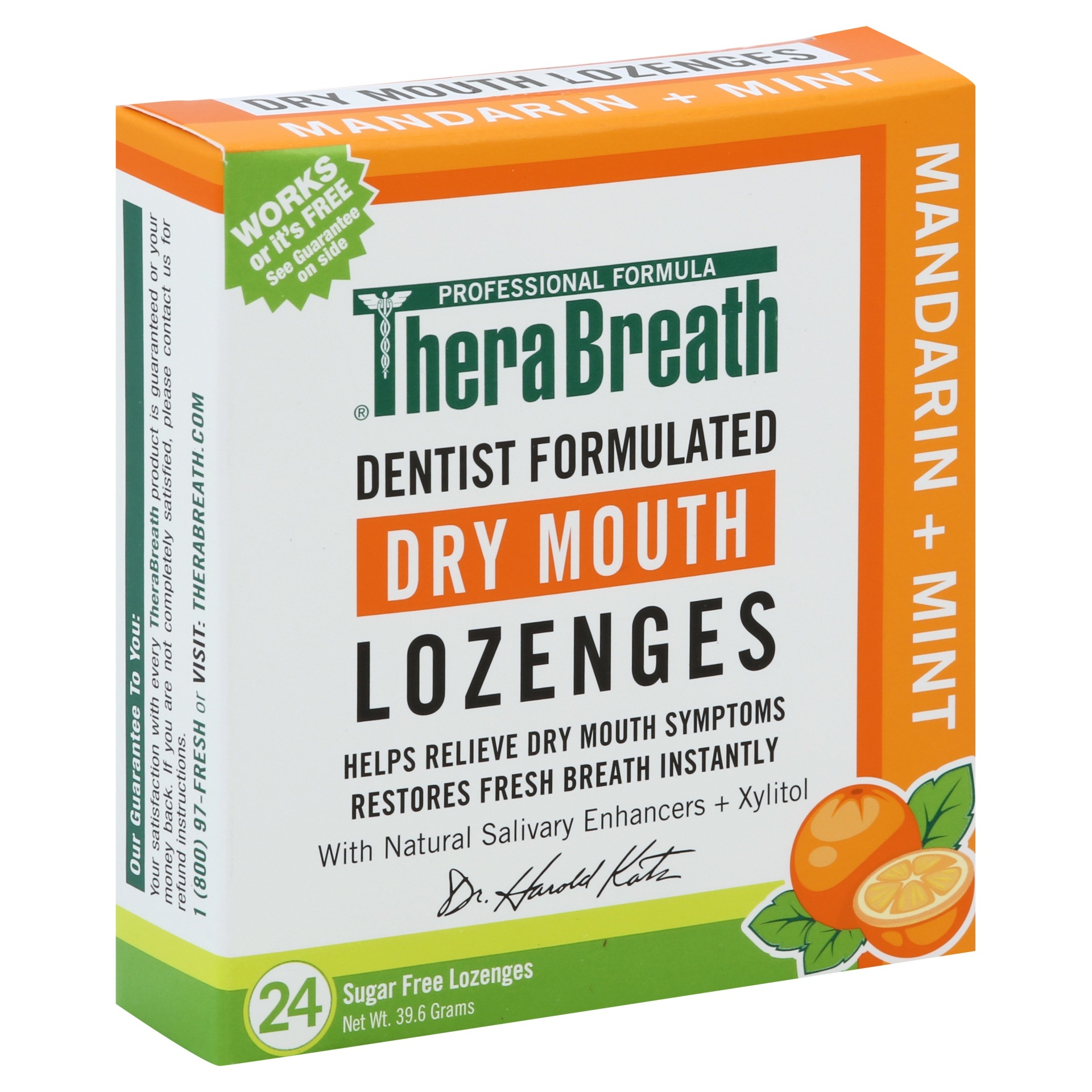 slide 1 of 2, TheraBreath Mouth Wetting Dry Mouth Lozenges, 24 ct