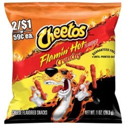 Cheetos Snacks Cheese Flavored Crunchy Flamin Hot - 1 Oz