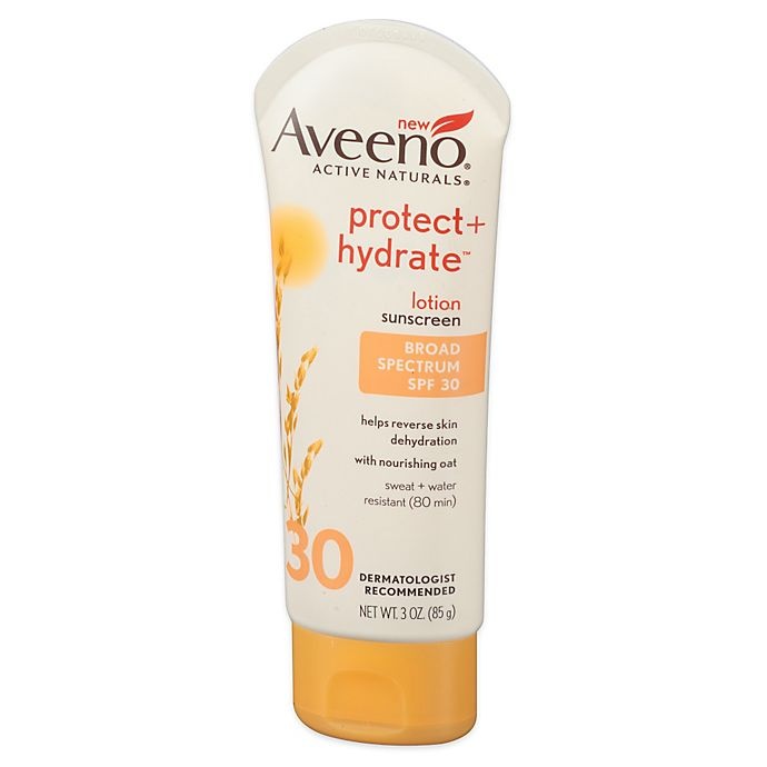 slide 3 of 4, Aveeno Protect + Hydrate Lotion Sunscreen With Spf 30, 3 fl oz