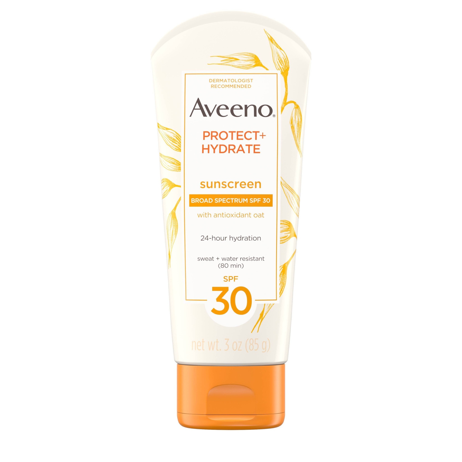 slide 1 of 4, Aveeno Protect + Hydrate Lotion Sunscreen With Spf 30, 3 fl oz