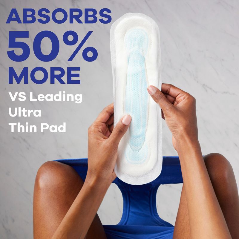 slide 4 of 9, Always Maxi Pads Overnight Absorbency Unscented without Wings - Size 4 - 28ct, 28 ct