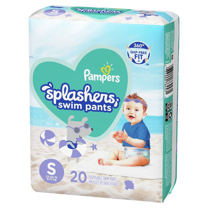 slide 11 of 11, Pampers Splashers Disposable Swim Pants Jumbo Pack - S - 20ct, 20 ct