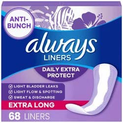 Always Anti-Bunch Xtra Protection Liners - Extra Long - 68ct