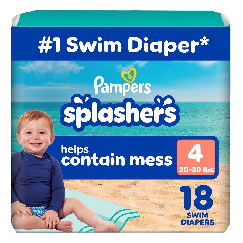 slide 1 of 14, Pampers Splashers Disposable Swim Pants Jumbo Pack - M - 18ct, 18 ct