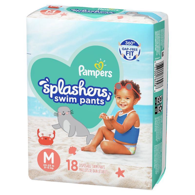 slide 10 of 11, Pampers Splashers Disposable Swim Pants Jumbo Pack - M - 18ct, 18 ct