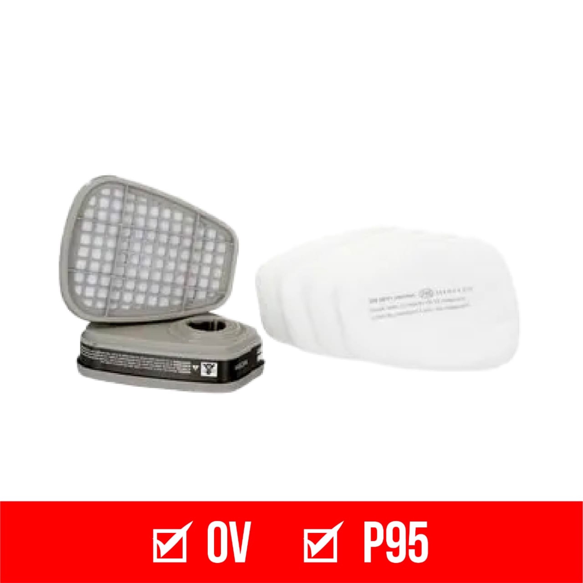 slide 3 of 6, 3M Grey P95 Half Face Respirator, 1 ct