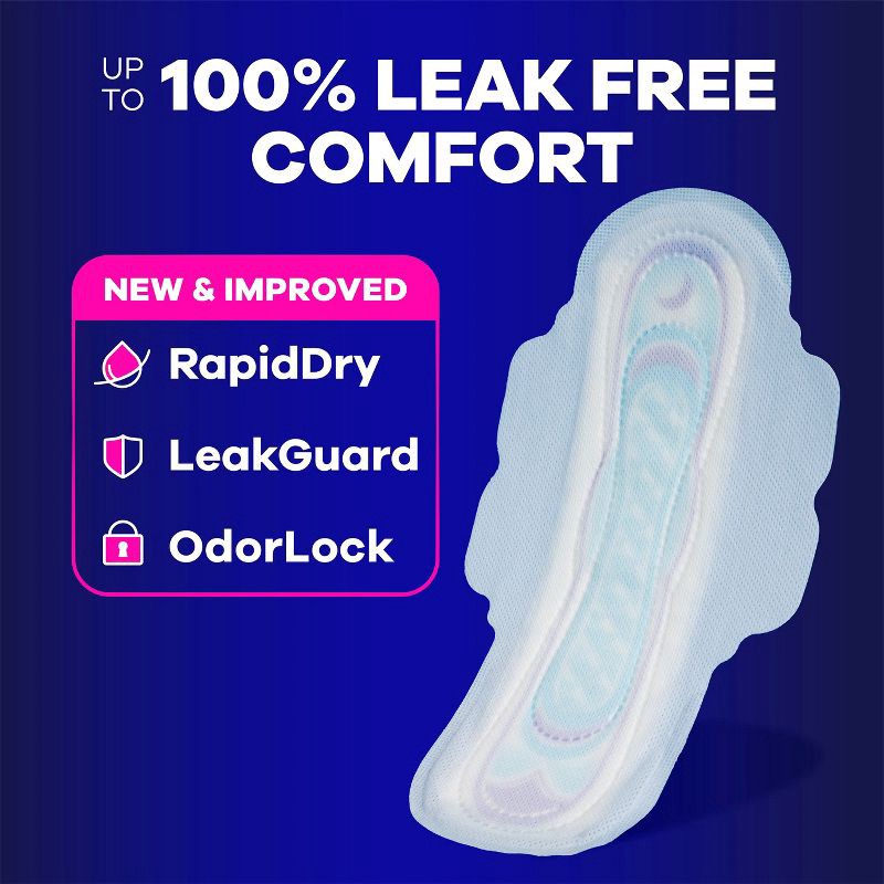 slide 3 of 14, Always Ultra Thin Overnight Pads with Wings - Unscented - Size 4 - 36ct, 4 - 36 ct