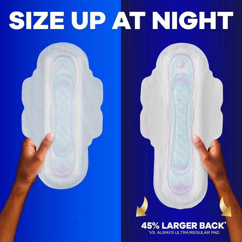 slide 7 of 14, Always Ultra Thin Overnight Pads with Wings - Unscented - Size 4 - 36ct, 4 - 36 ct