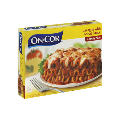 slide 1 of 1, On-Cor frozen lasagna with meat sauce, 28 oz