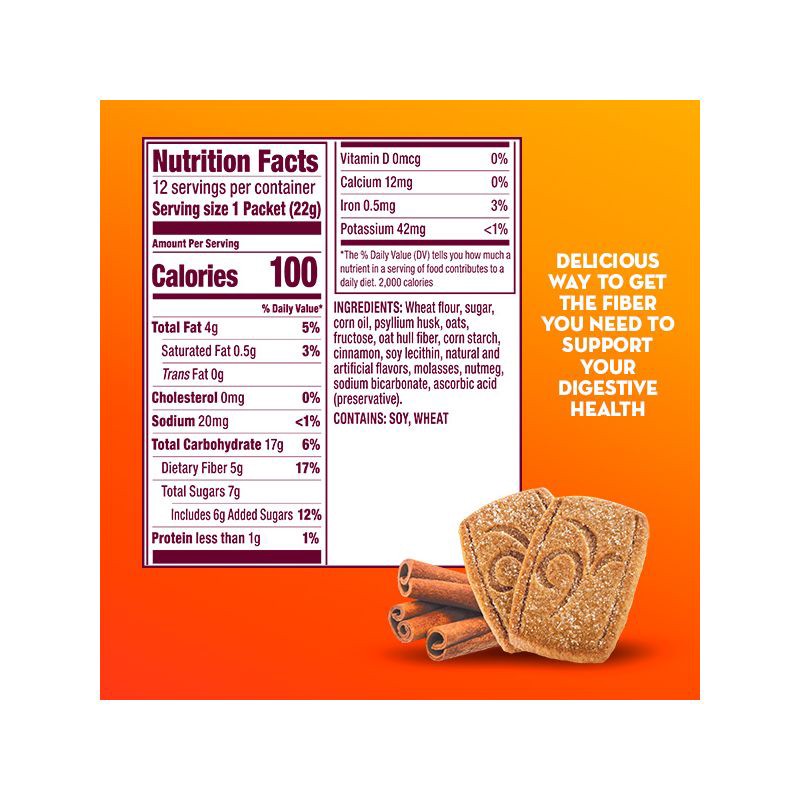 slide 8 of 9, Metamucil Multi-grain Fiber Wafers - Cinnamon Spice - 9.3oz/12ct, 9.3 oz, 12 ct