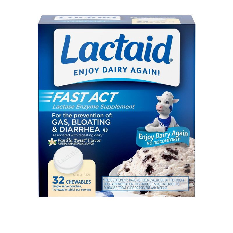 slide 2 of 6, Lactaid Fast Act Lactose Relief Chewables - Vanilla - 32pk, 32 ct