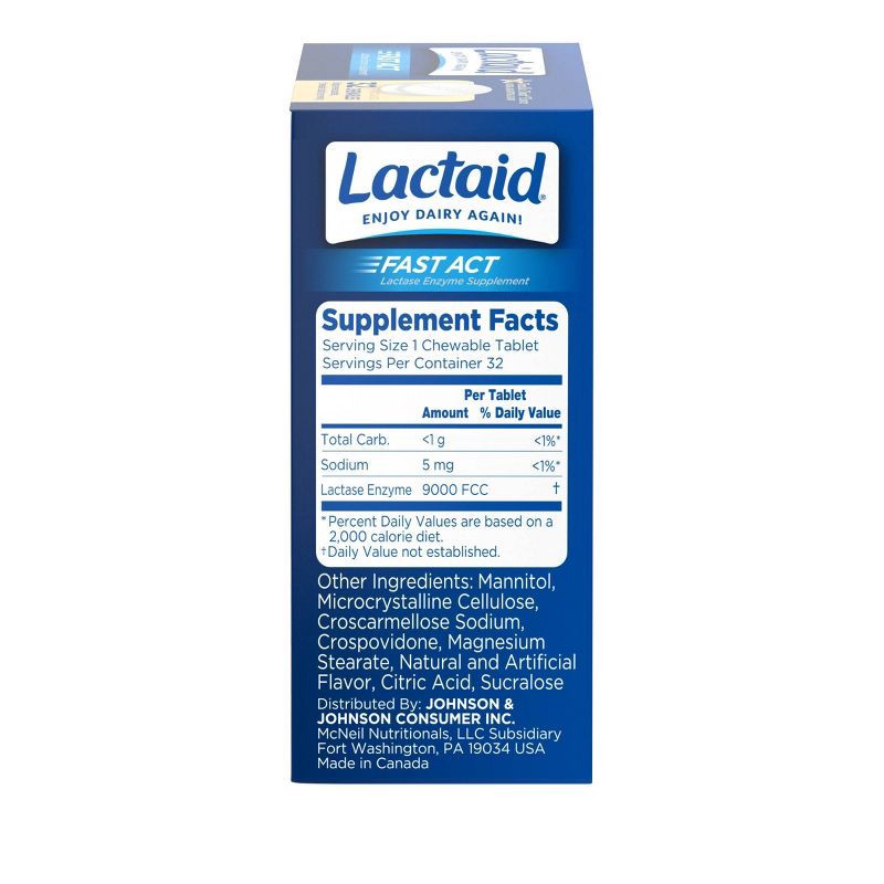 slide 6 of 6, Lactaid Fast Act Lactose Relief Chewables - Vanilla - 32pk, 32 ct